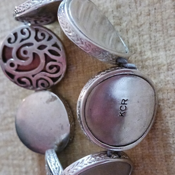 Kenneth Cole Reaction Silver Tone Elastic Fit Bracelet - Picture 7 of 8